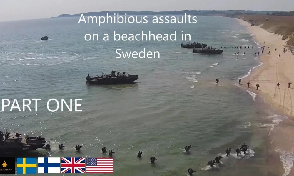 Σουηδικά, φινλανδικά, βρετανικά και αμερικανικά στρατεύματα σε αμφίβιες επιθέσεις σε παραλία στη Σουηδία (ΒΙΝΤΕΟ)